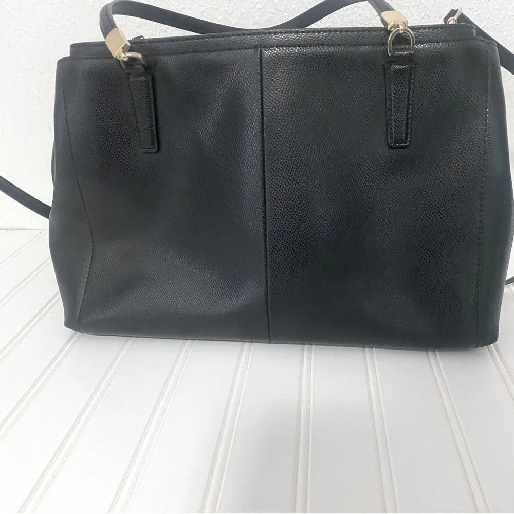 AUTHENTIC COACH CHRISTIE Carryall In Midnight Black Leather, Shoulder Tote Bag